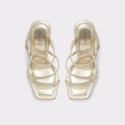 Online ExclusiveAdrocanStrappy Heeled Sandal - Stiletto Heel -Trendy Soles Sales Store adrocan yellow 741 003 029 alt5 sq gy 2000x2000