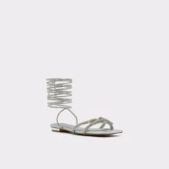 AstaraStrappy Flat Sandal -Trendy Soles Sales Store astara silver 040 003 029 alt3 sq gy 2000x2000
