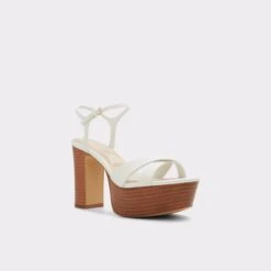 &New NewBetseyStrappy Heeled Sandal - Platform -Trendy Soles Sales Store betsey white 121 001 043 alt3 sq gy 2000x2000