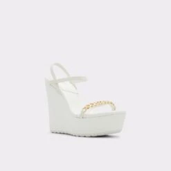 Final Sale - The Item Cannot Be ReturnedBodessaWedge Sandal - Wedge Heel -Trendy Soles Sales Store bodessa white 100 002 043 alt3 sq gy 2000x2000