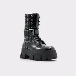 Final Sale - The Item Cannot Be ReturnedGrandleapCombat Boots - Lug Sole -Trendy Soles Sales Store grandleap black 007 002 029 alt3 sq gy 2000x2000