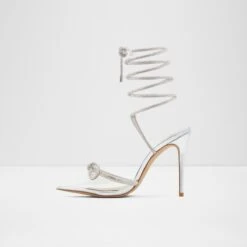 HalaliaStrappy Heeled Shoe - Stiletto Heel -Trendy Soles Sales Store halalia silver 040 002 029 alt2 sq nt 1200x1200