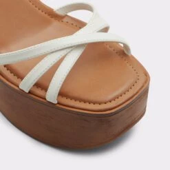 SaleLamarinaStrappy Wedge Sandal - Wedge Heel -Trendy Soles Sales Store lamarina white 100 001 043 alt4 sq gy 2000x2000