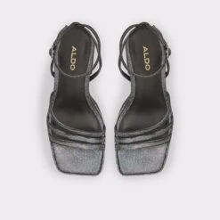 Final Sale - The Item Cannot Be ReturnedLandabriverStrappy Heeled Sandal - Flatform -Trendy Soles Sales Store landabriver silver 040 003 051 alt5 sq gy 2000x2000