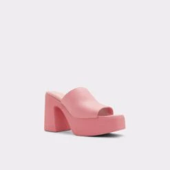 Final Sale - The Item Cannot Be ReturnedMelceeHeeled Mule - Platform -Trendy Soles Sales Store melcee pink 650 001 043 alt3 sq gy 2000x2000