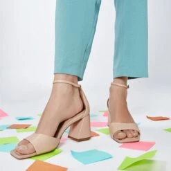 Flexible SolesSafdieAnkle Strap Heeled Sandal - Block Heel 15 Flexible SolesSafdieAnkle Strap Heeled Sandal - Block Heel -Trendy Soles Sales Store safdie beige 270 001 043 look part sq nt 1200x1200