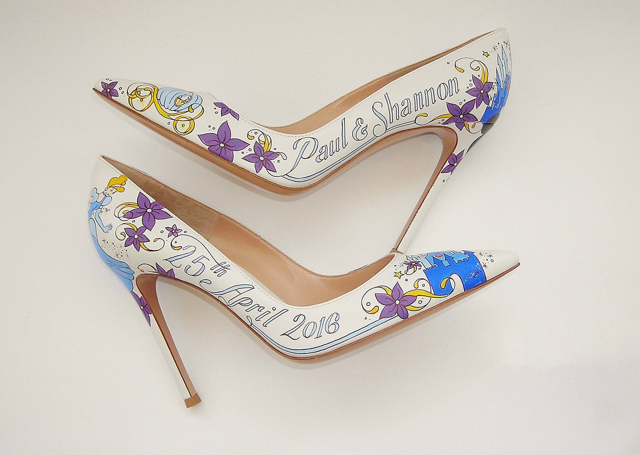 Trendy Soles Sales Store -Trendy Soles Sales Store Hand Painted purple Disney Brides shoes